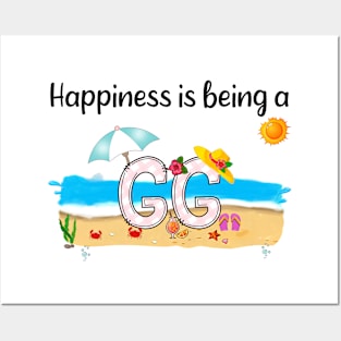 Happiness Is Being A Gg Summer Beach Happy Mother's Day T-Shirt Posters and Art